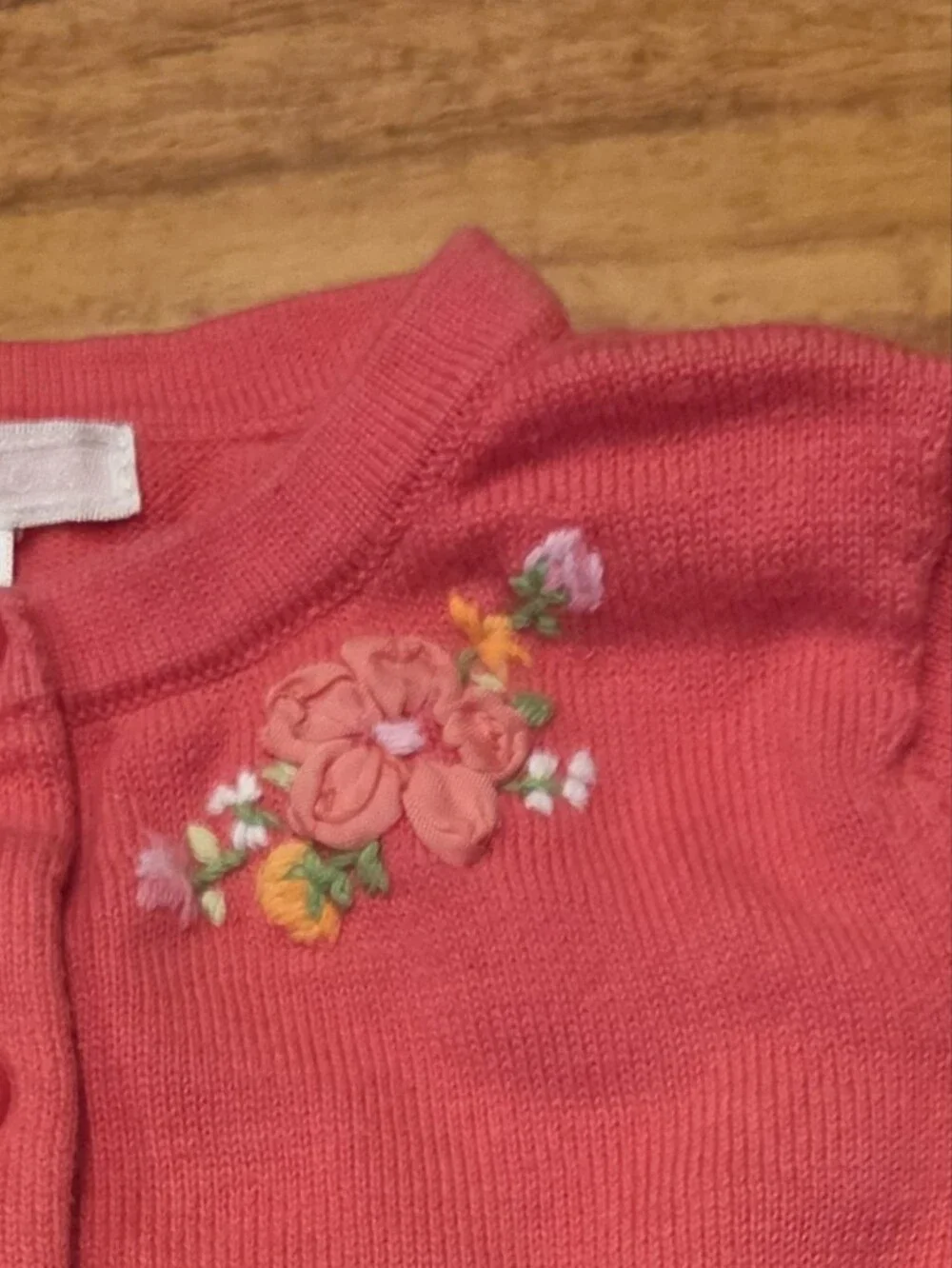 Janie and Jack EUC 12-18 months orange/pink/ivory floral dress and crop sweater